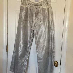 Zara Silver Flare & Wide Leg Jeans